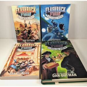 Complete Set FLASHBACK FOUR Children Books series Dan Gutman vol. 1-4 SIGNED